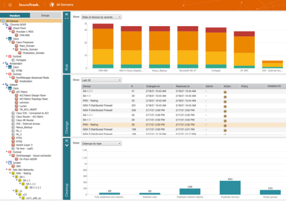 Firewall Management and Security Policy Management Tufin SecureTrack